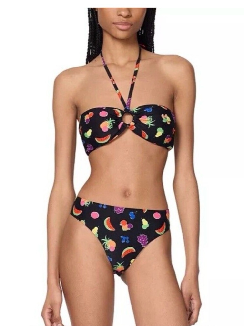 Kate Spade Fruits Bandeau Bikini Top & High-Cut Bottoms Swimsuit NWT